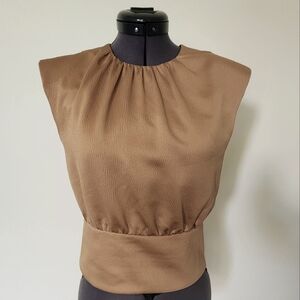 Express sleeveless shoulder pad blouse